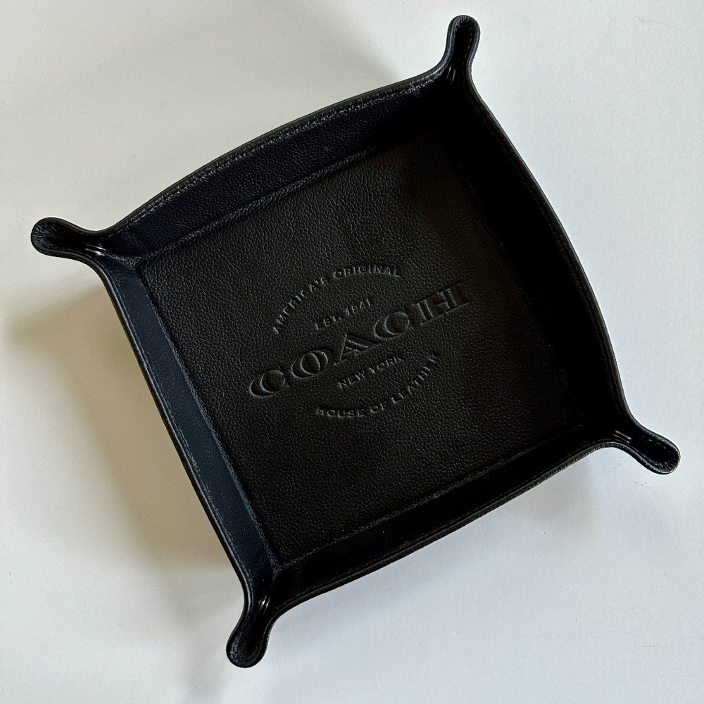 Coach Leather Valet Tray Black